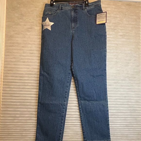 Gloria Vanderbilt Amanda Classic Fit MED WASH Denim Jeans Size 16 NWT - Picture 1 of 4